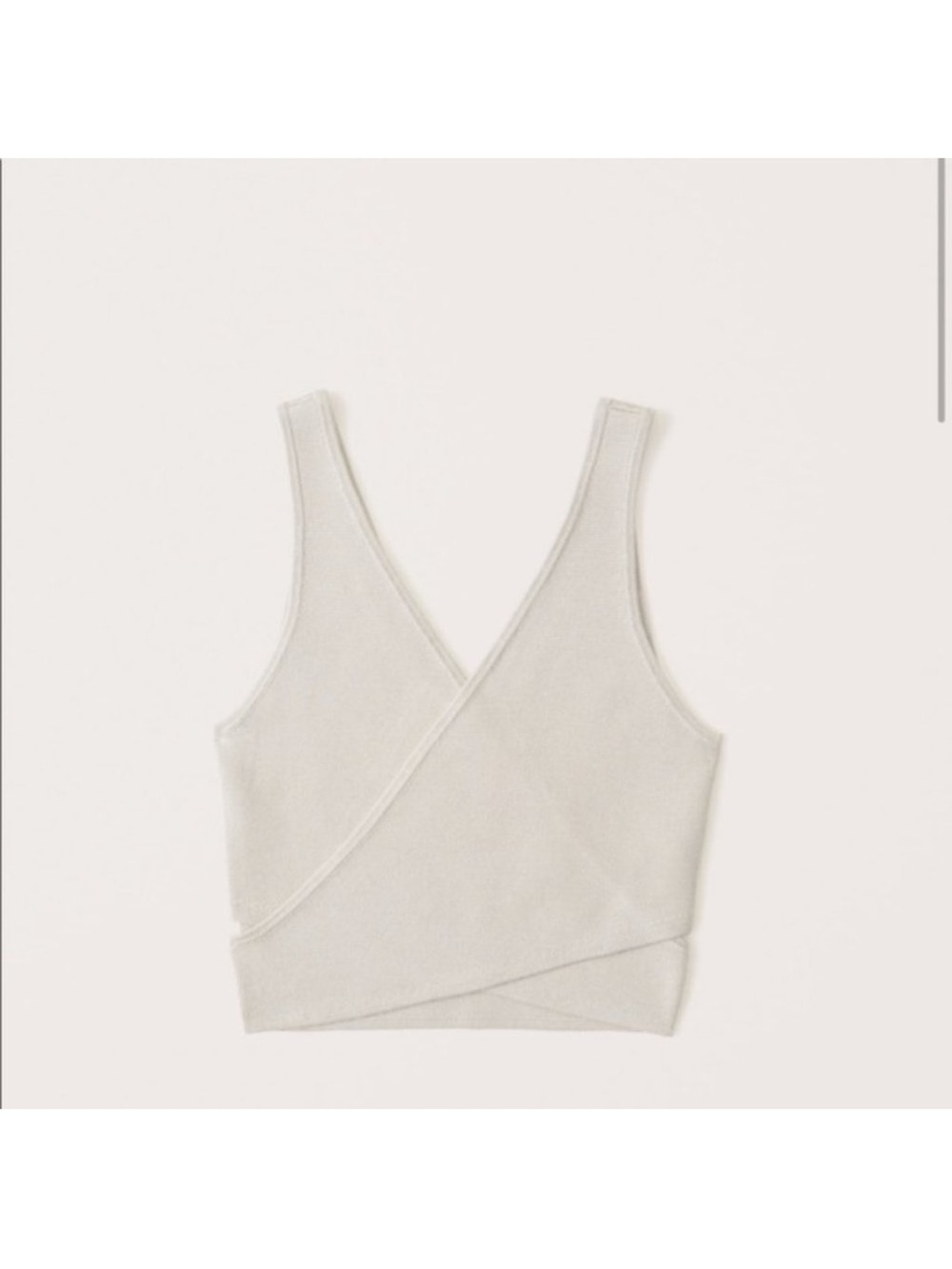 Abercrombie & Fitch Cream Wrap-Front Crossover Crop Tank Top XS
